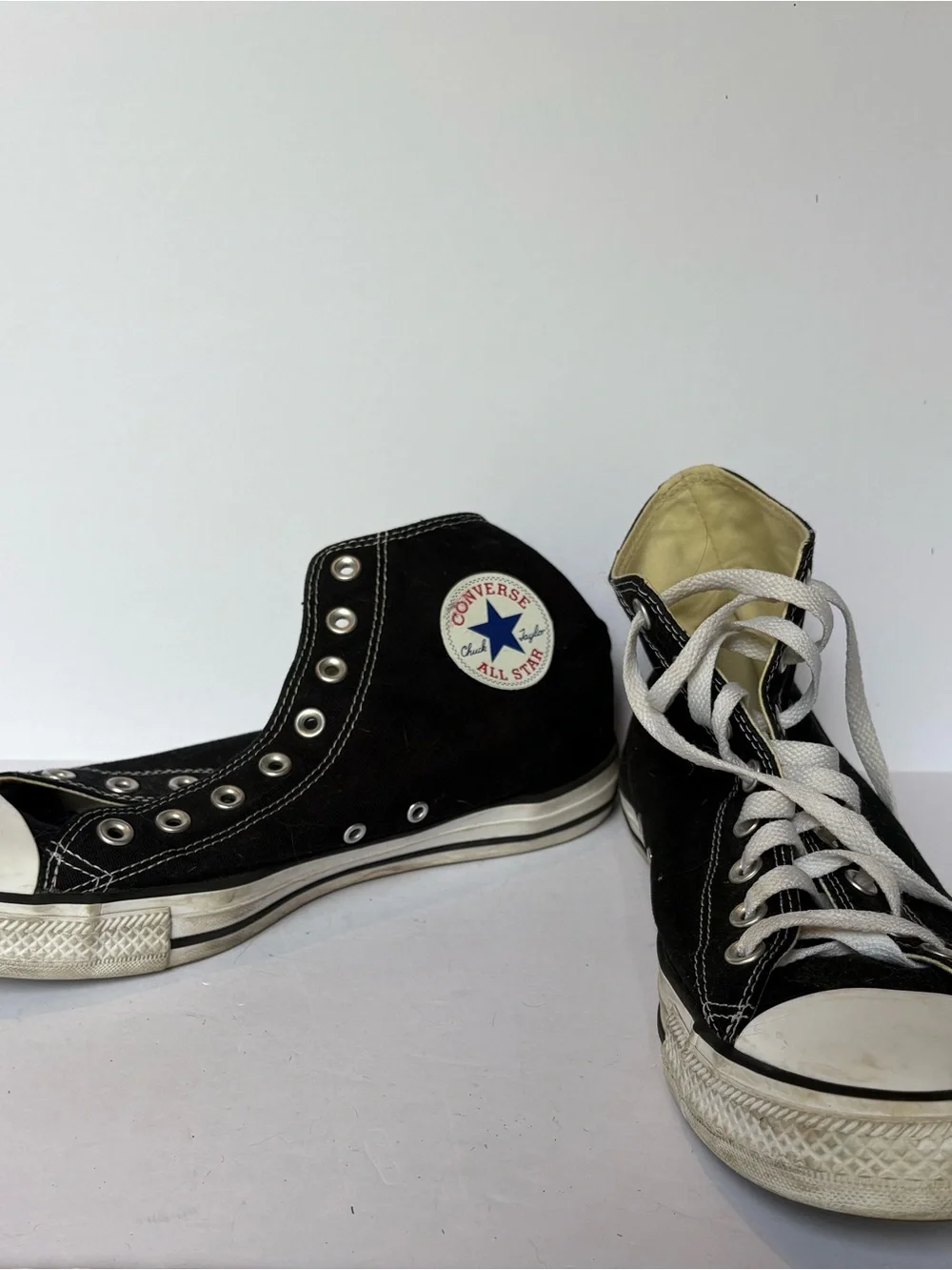 Converse Black and White High Top Sneakers Unisex All Star men's 10, women 12